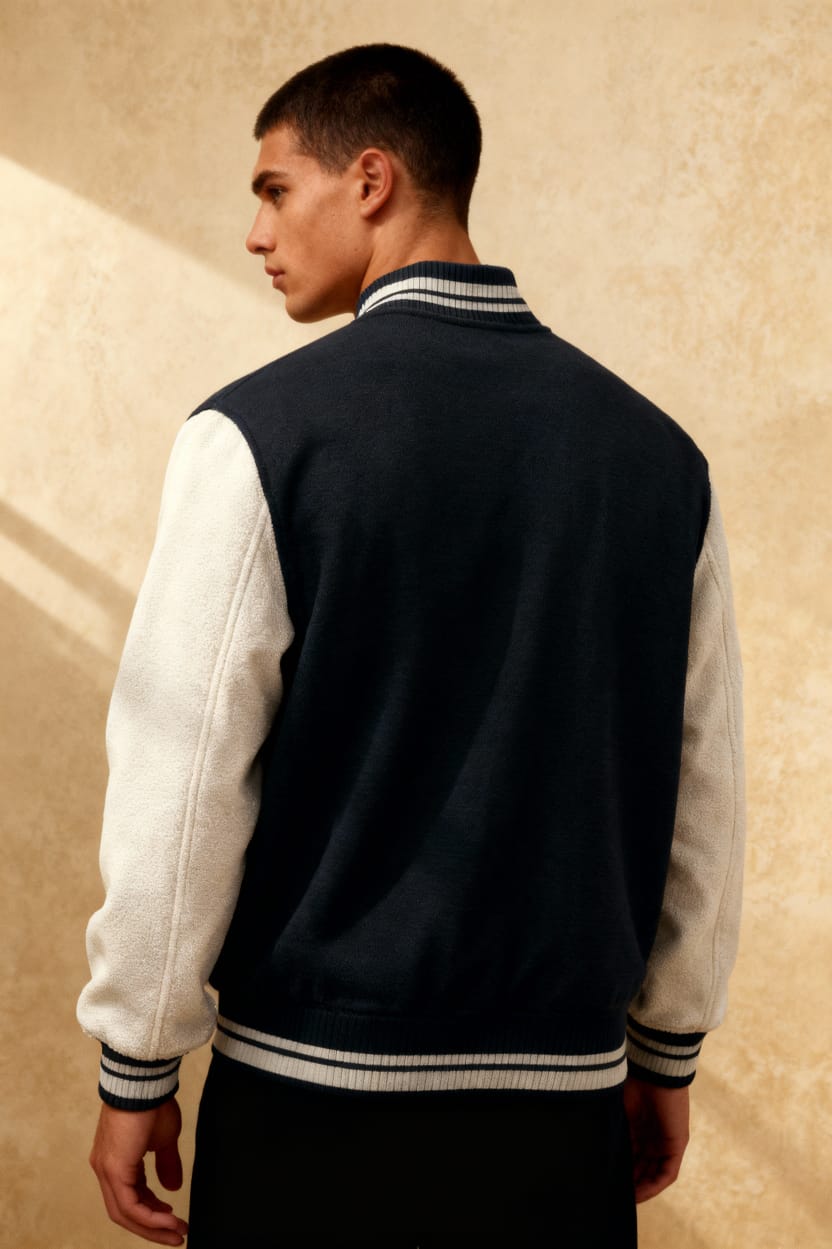 Navy Blue Varsity Jacket