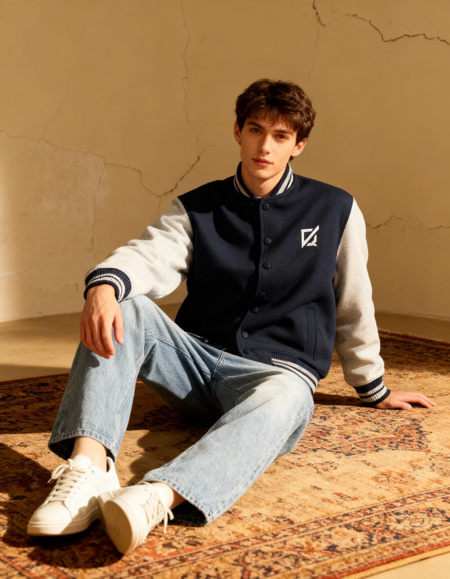 Navy Blue Varsity Jacket